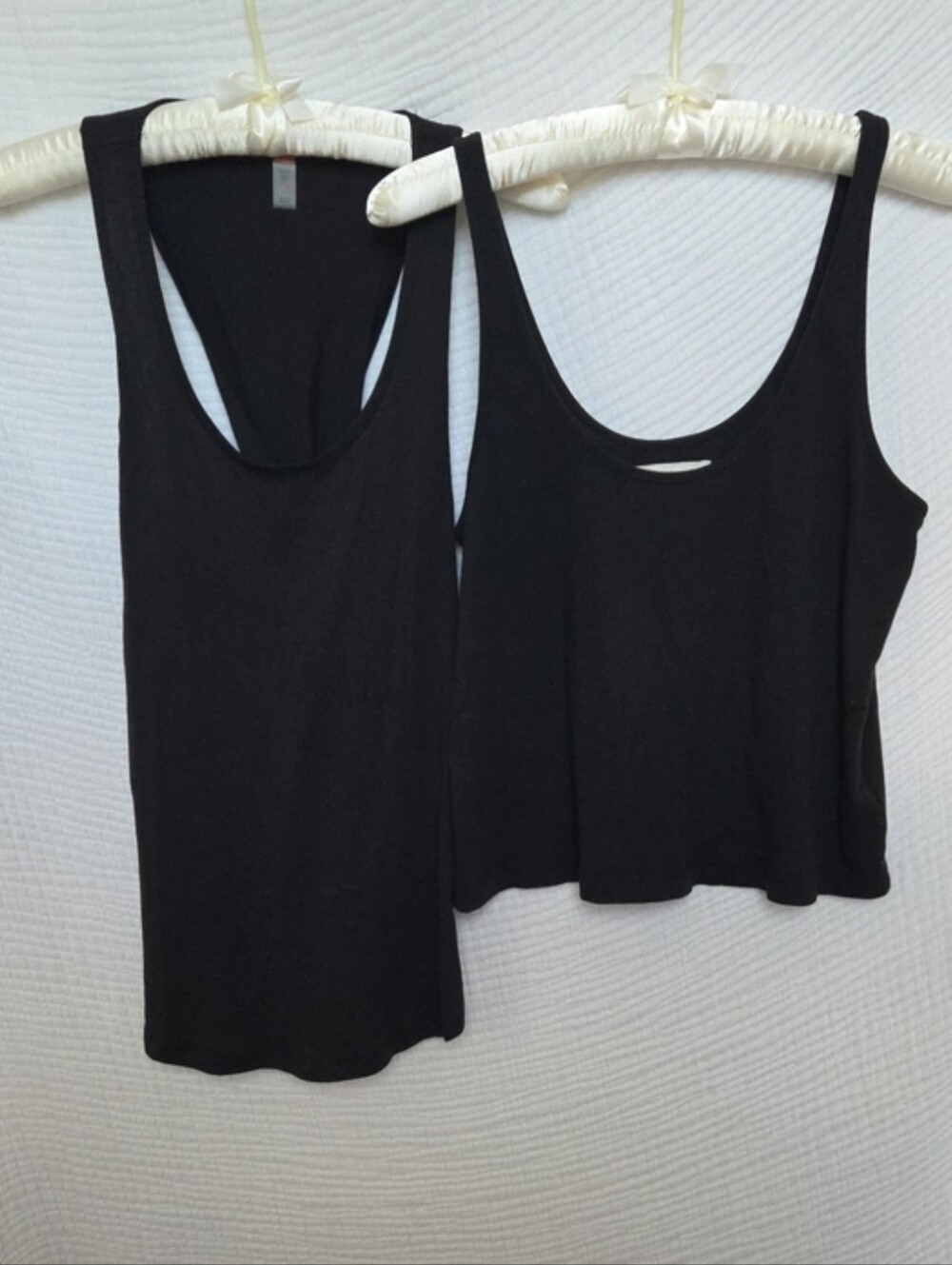 THE GREAT. and Mono B  Black  Cotton Tank Tops - Size 1 and Small